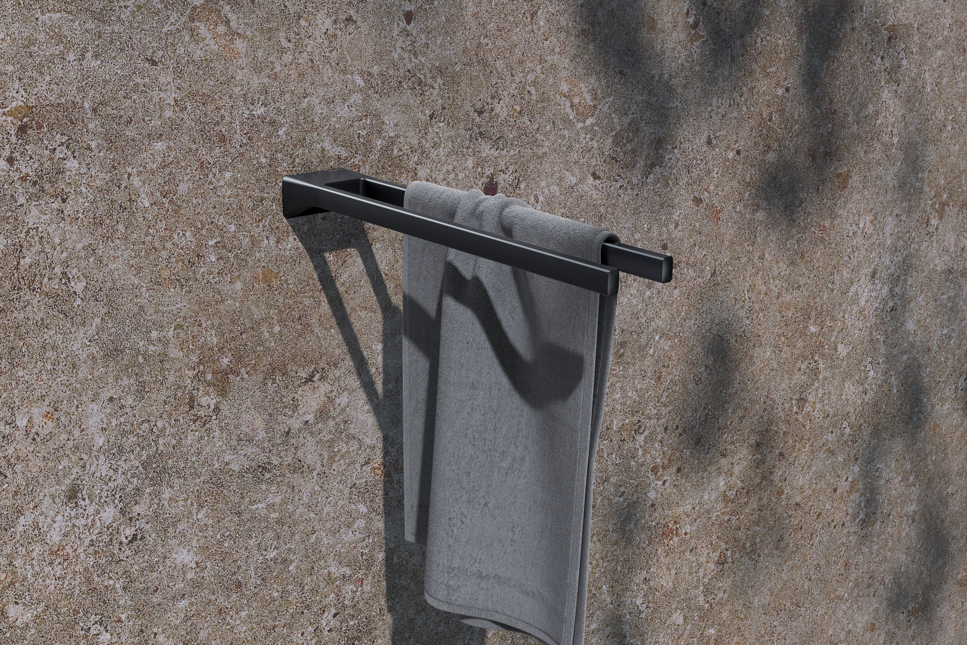 Aveno Handtuchhalter zweiarmig schwarz matt