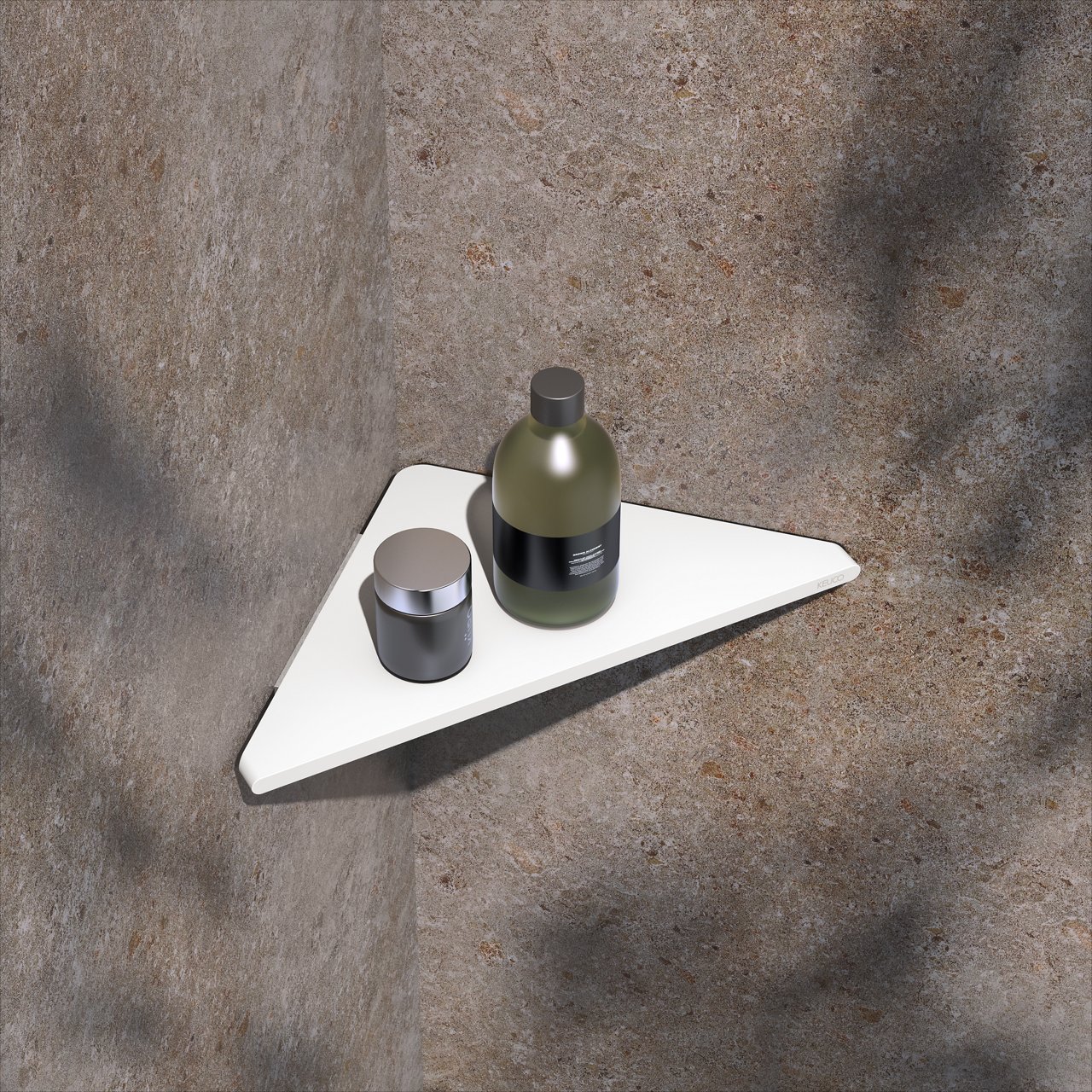 Aveno Eckduschablage weiß matt