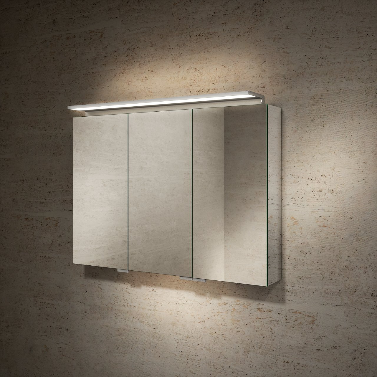 Beleuchteter 3-türiger Wandvorbau Spiegelschrank der Serie Royal L1