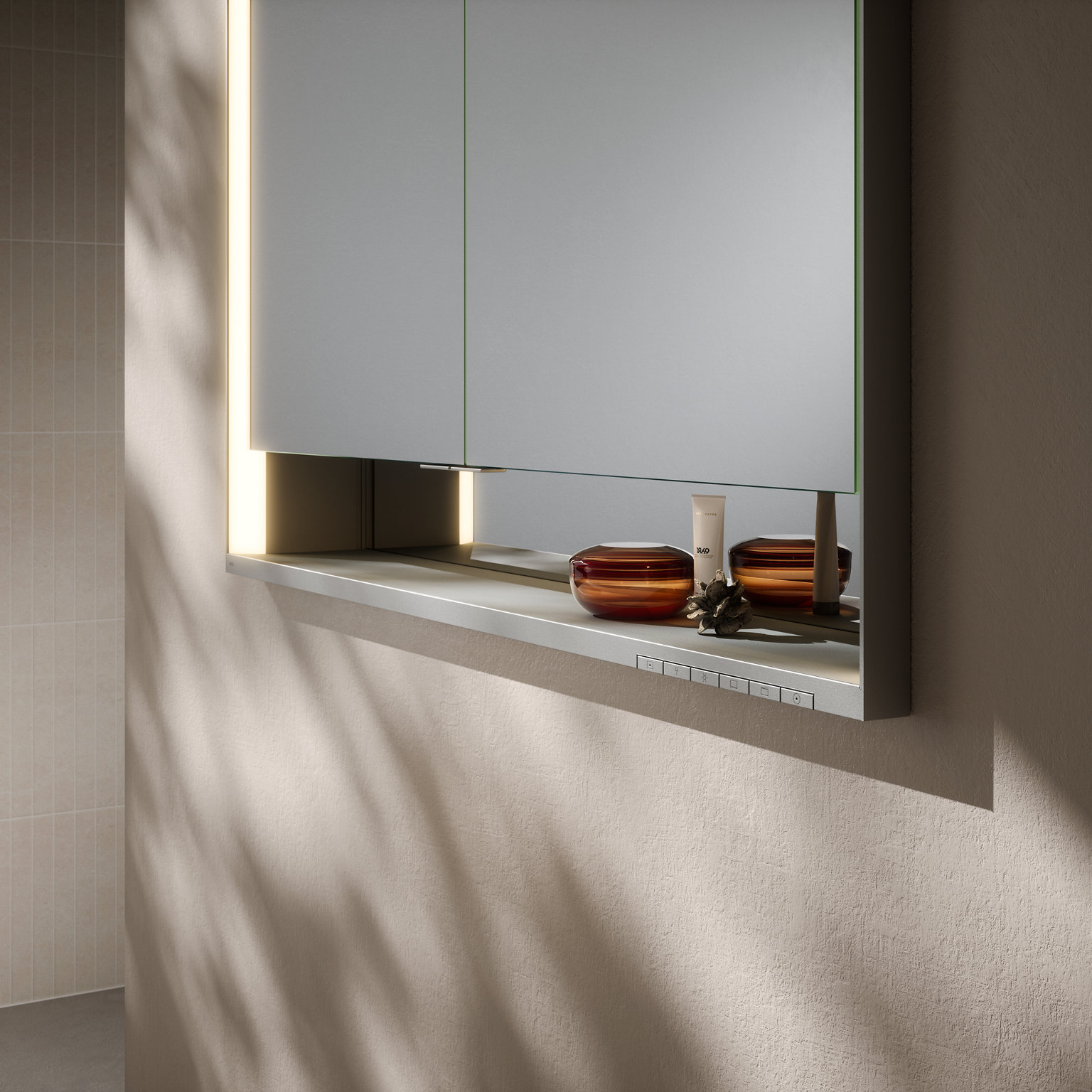 ROYAL LUMOS Spiegelschrank Detail 160 mm Tiefe, Wandeinbau