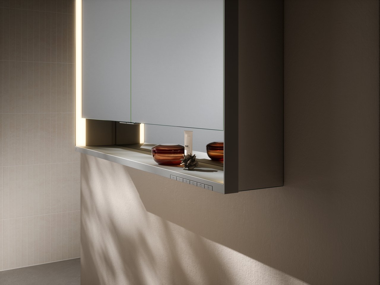 Edition 400 Spiegelschrank mit Edition 400 Waschtischunterbau und Accessoires