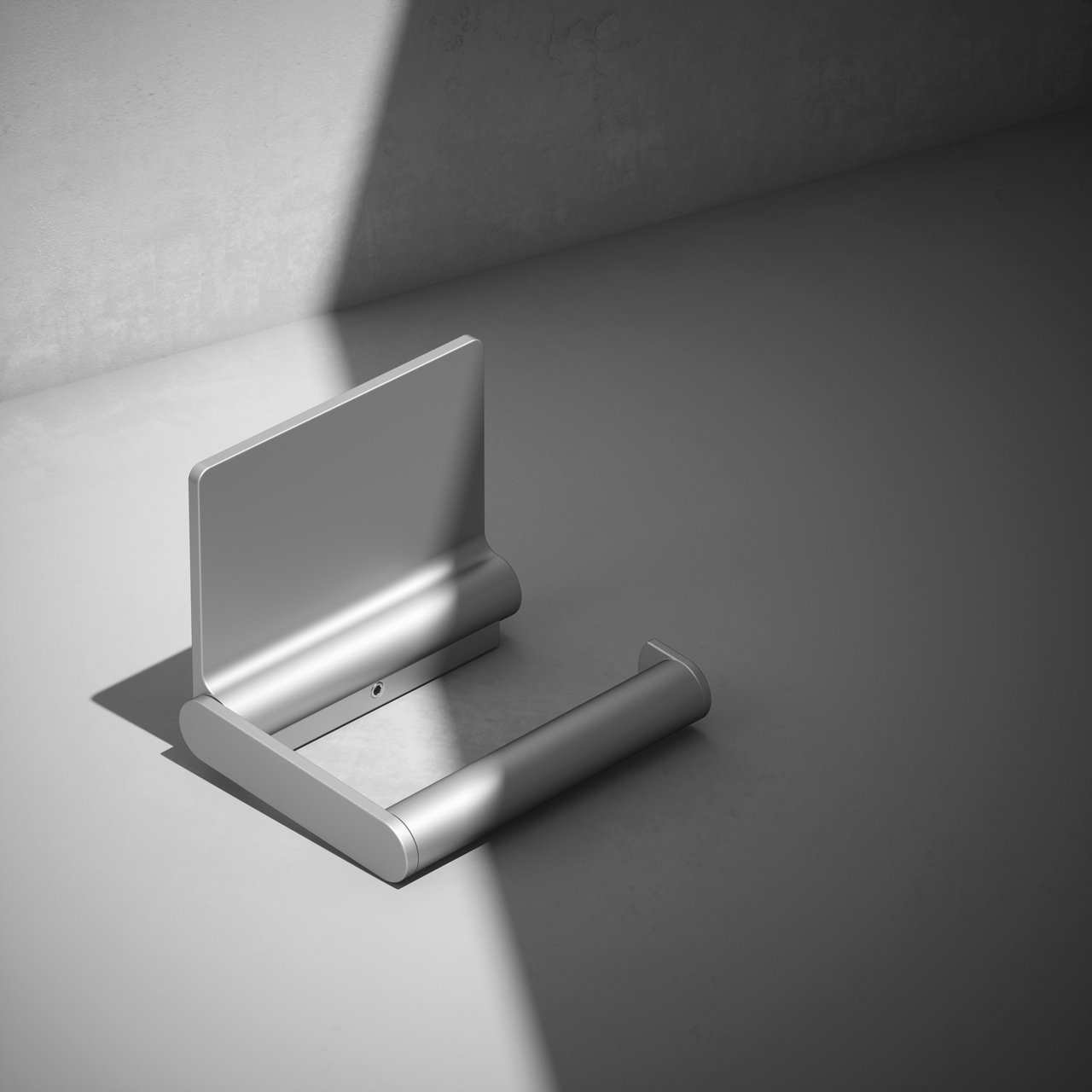 PLAN Toilettenpapierhalter mit Ablage liegt im Lichteinfall