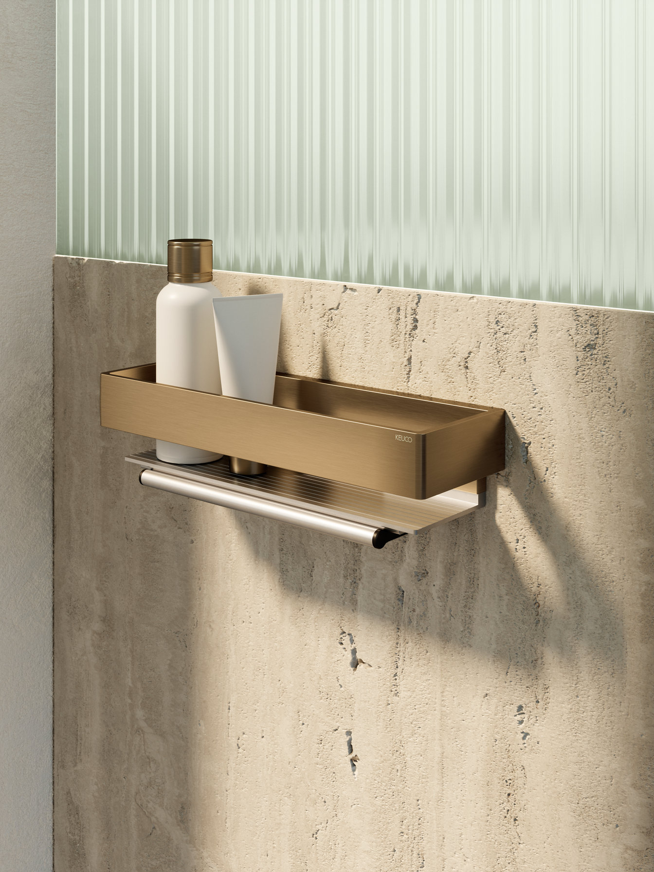 EDITION 11 shower basket in brushed brass