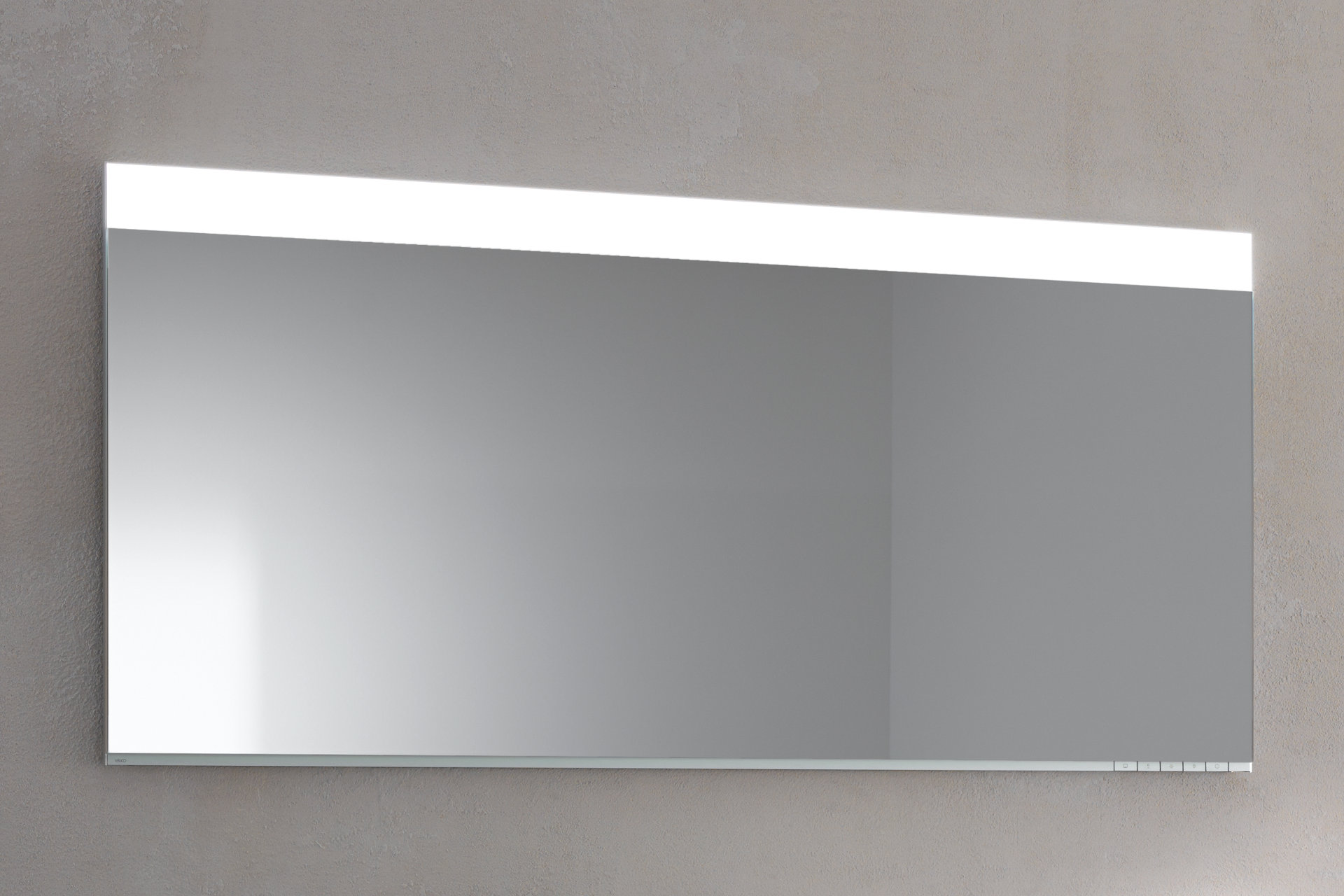 Edition 400 Waschtisch unter Lichtspiegel mit Handtuchring und Doppelhalter mit Lotionspender und Glas
