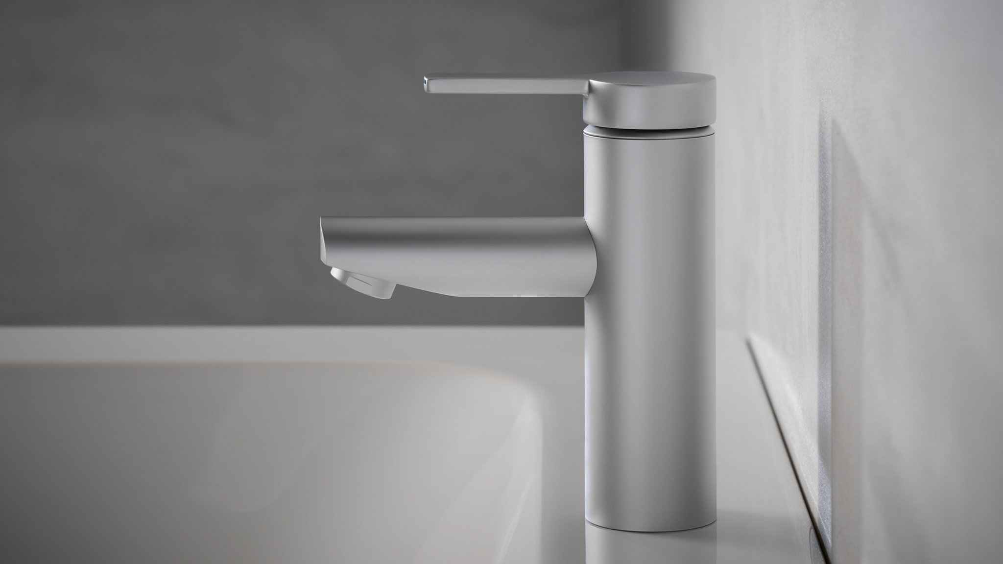Plan blue Einhebel-Waschtischmischer in Aluminium-finish