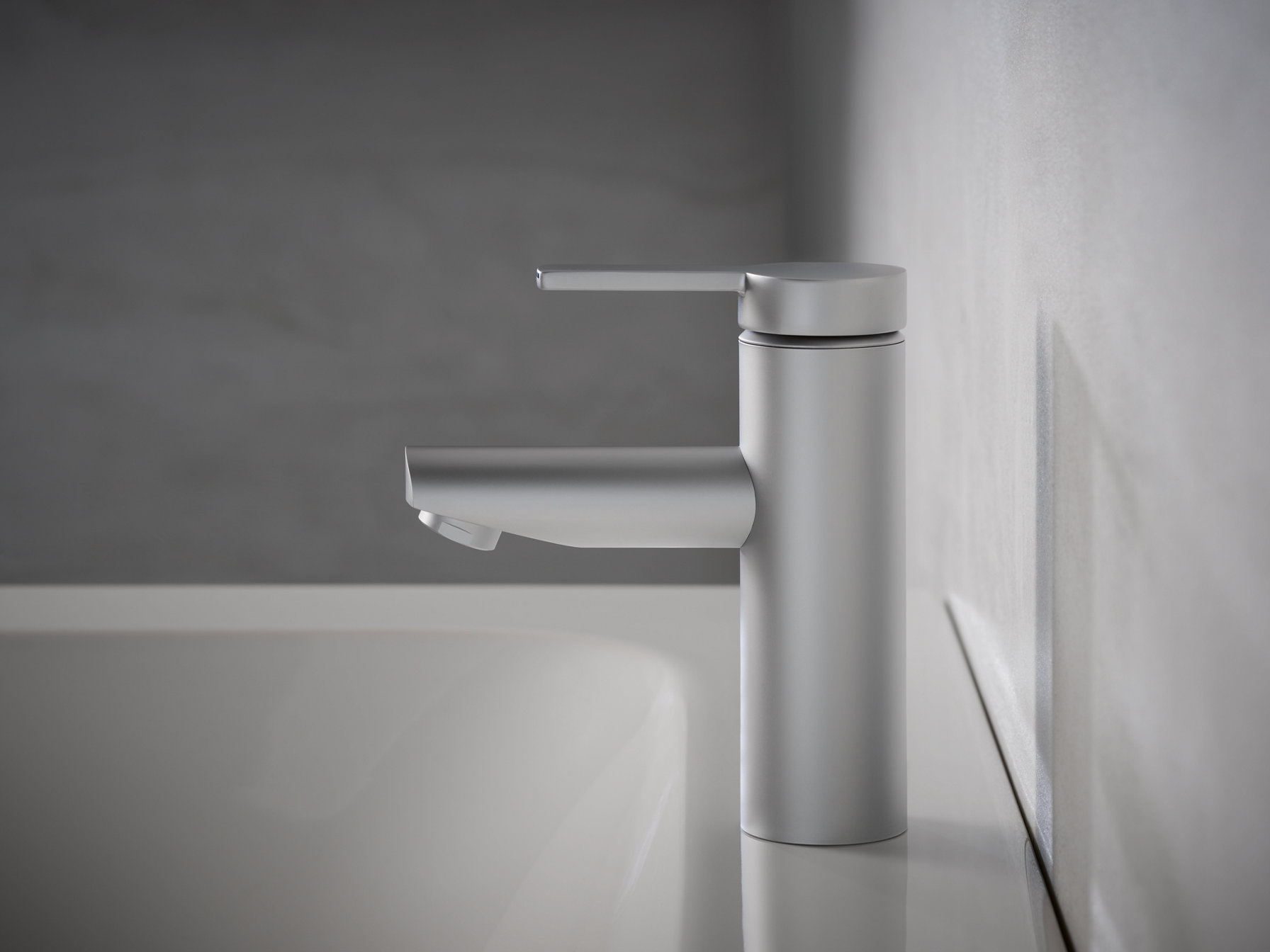 Plan blue Einhebel-Waschtischmischer in Aluminium-finish