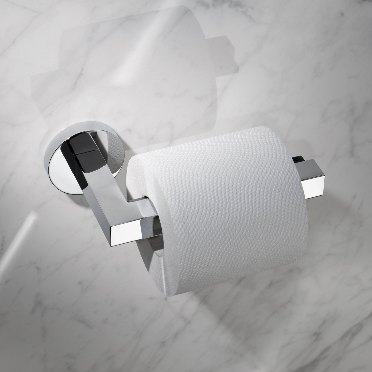 Edition 90 Toilettenpapierhalter mit offener Form und Papierrolle