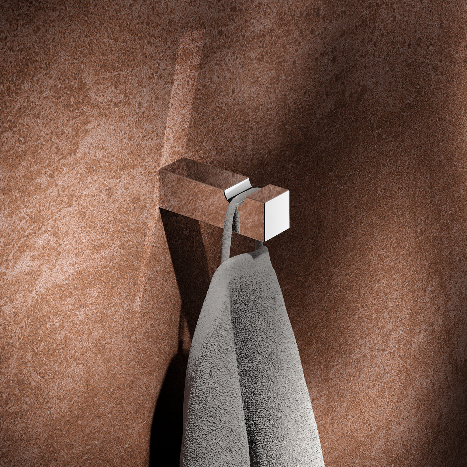 Handtuchhaken der Edition 90 Square mit Handtuch