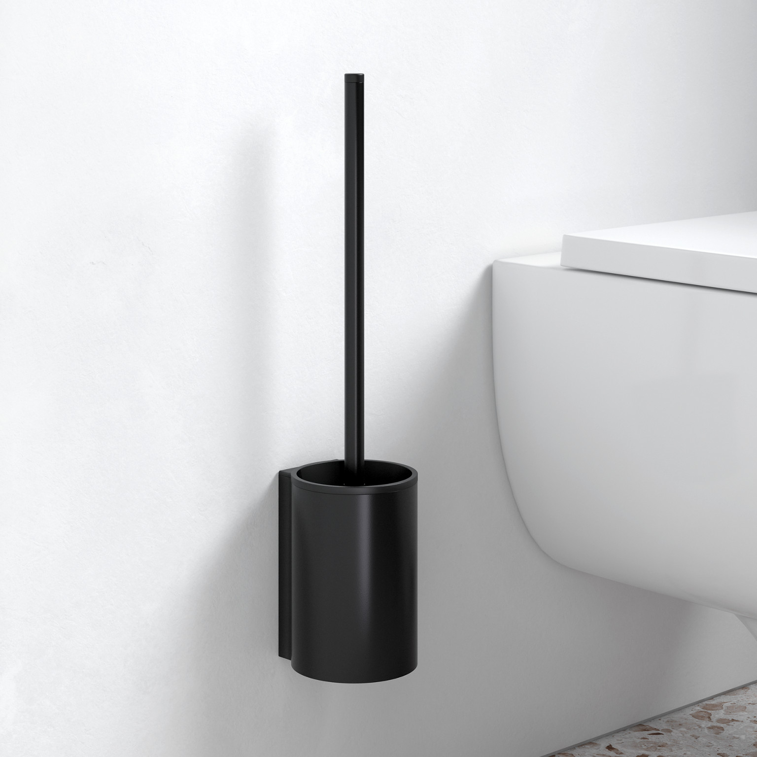 Schwarze Toilettenbürstengarnitur der Collection Plan