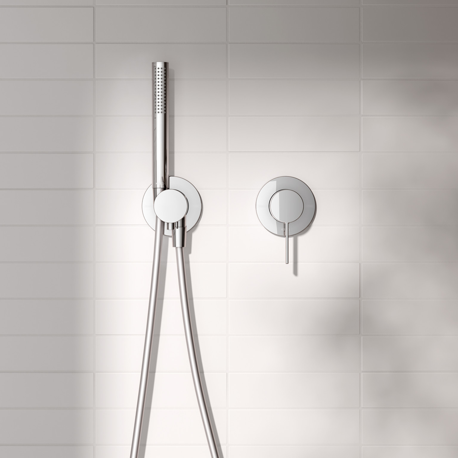 Einhebelmischer IXMO Soft mit Absperrventil mit Schlauchanschluss und Brausehalter mit Stabhandbrause