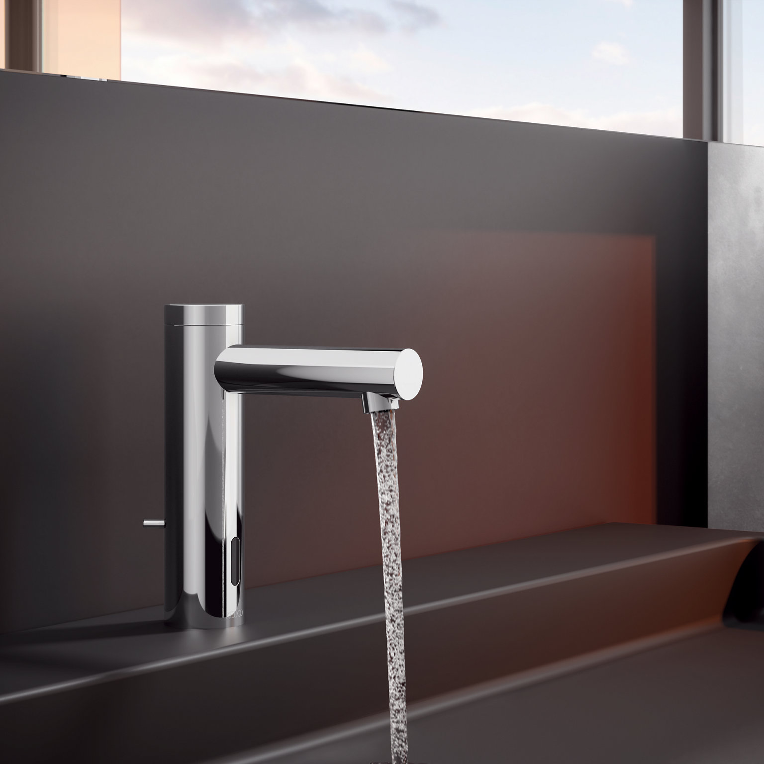 Elektronik-Waschtischmischer mit Wasserstrahl