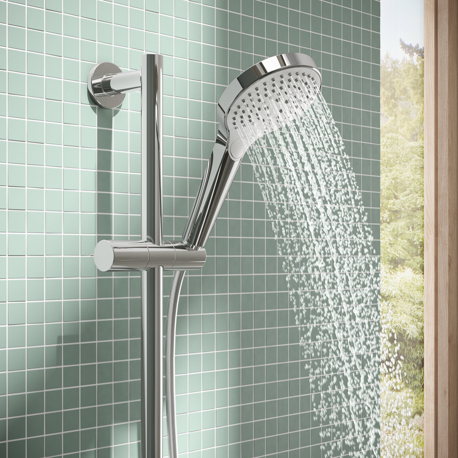  Brausestange mit Handbrause IXMO mit Wasserstrahl 