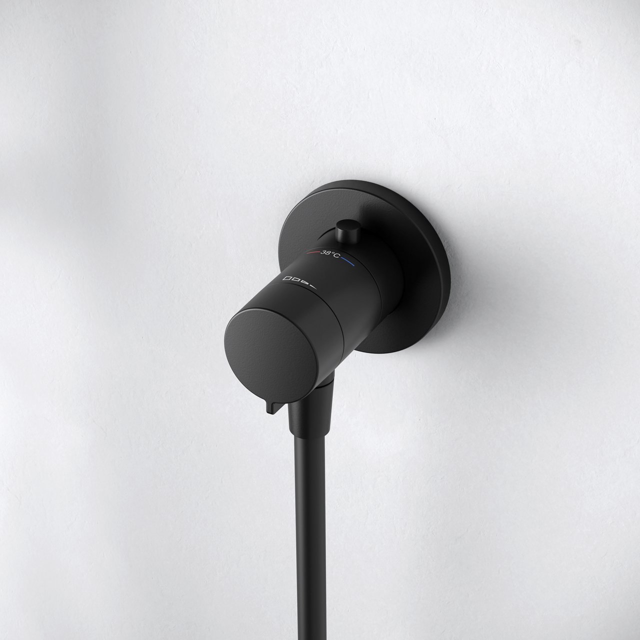 Schwarzer IXMO Thermostat-Brausemischer Unterputz mit Schlauchanschluss