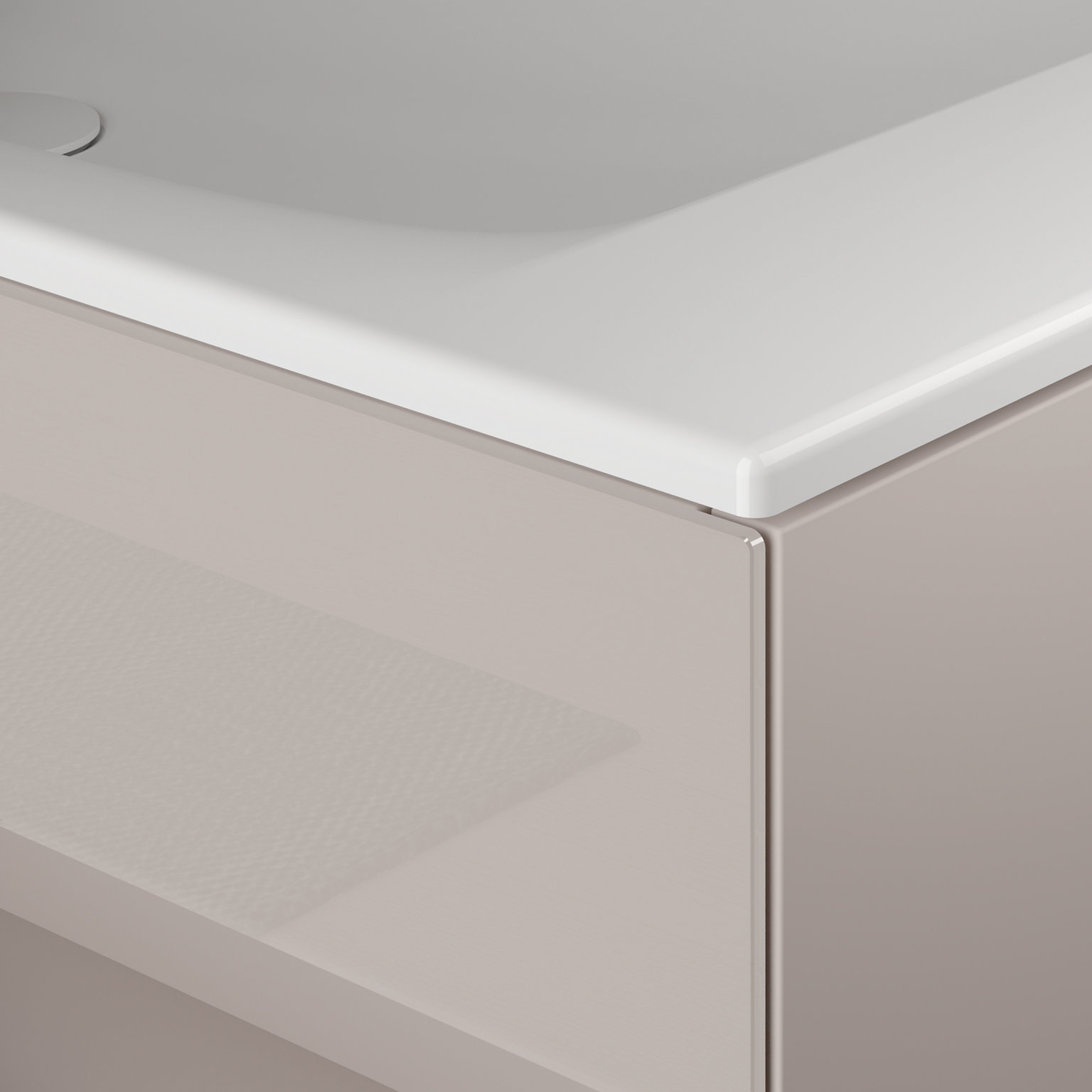 Vue détaillée du lavabo STAGELINE dans le sous-meuble de lavabo en cachemire 