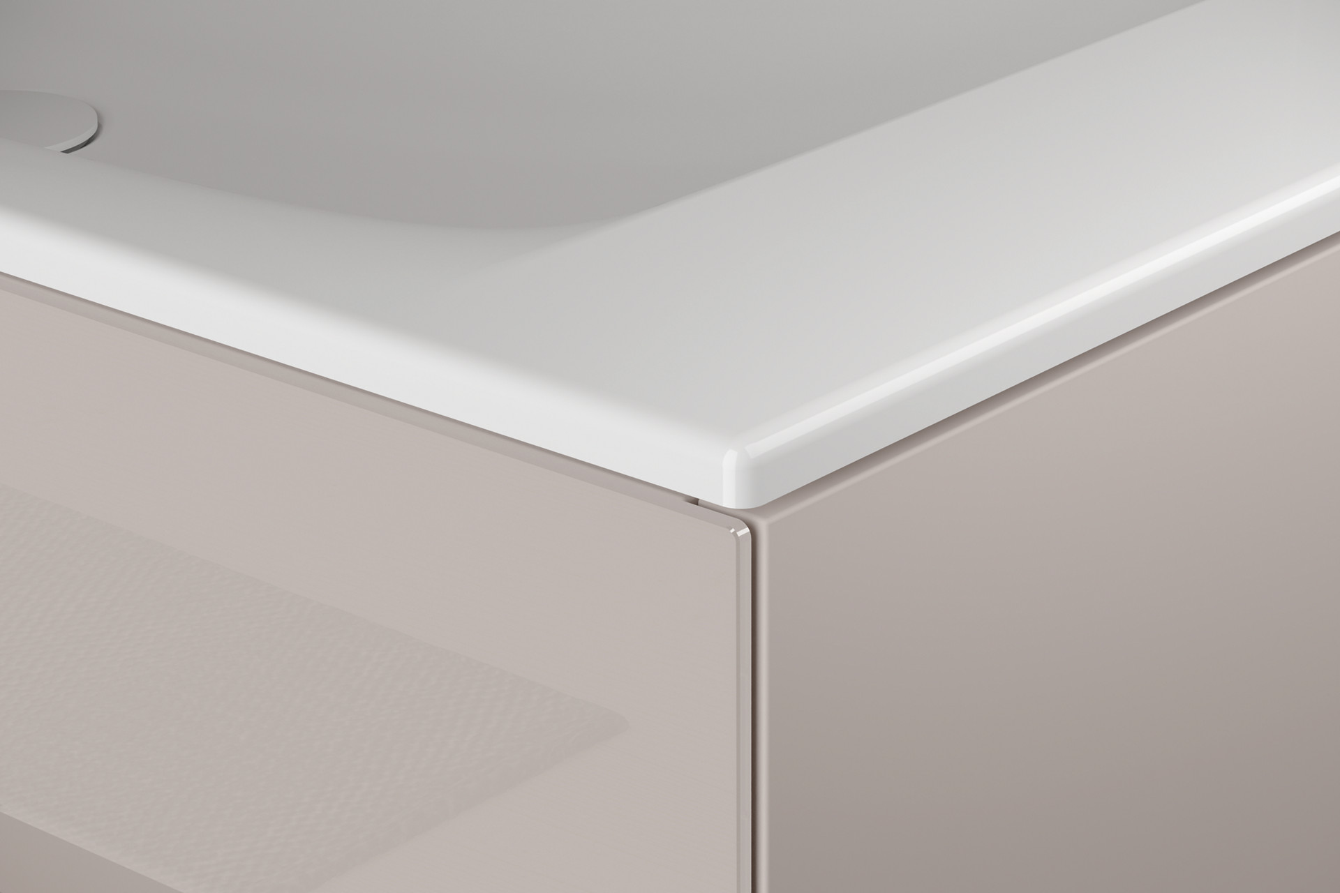 Detailansicht des Stageline Waschtisch im Waschtischunterschrank in Cashmere 