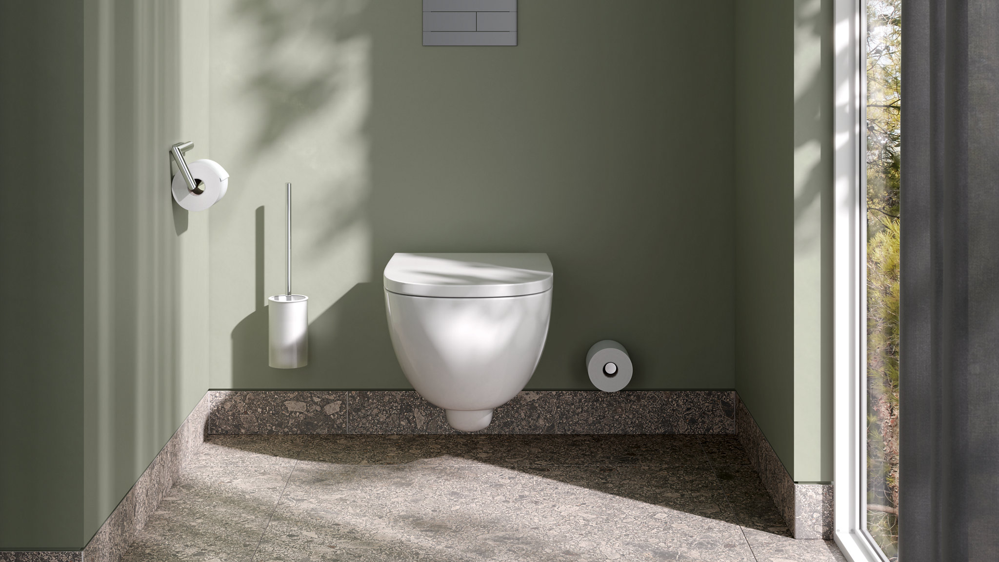 Collection Reva am WC, mit Toilettenbürstengarnitur, Toilettenpapierhalter und Ersatzrollenhalter