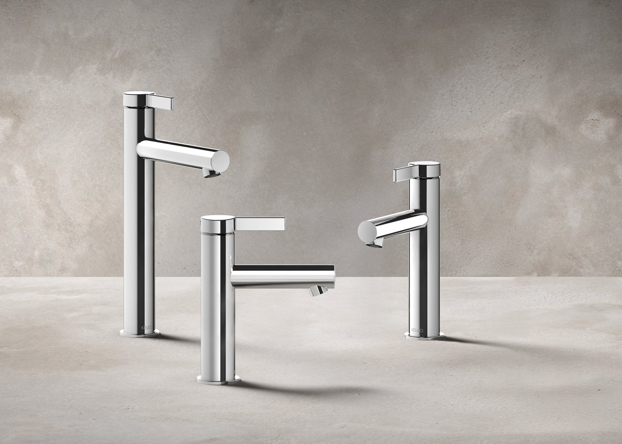 Chrome-plated single lever basin mixers IXMO PURE in four sizes