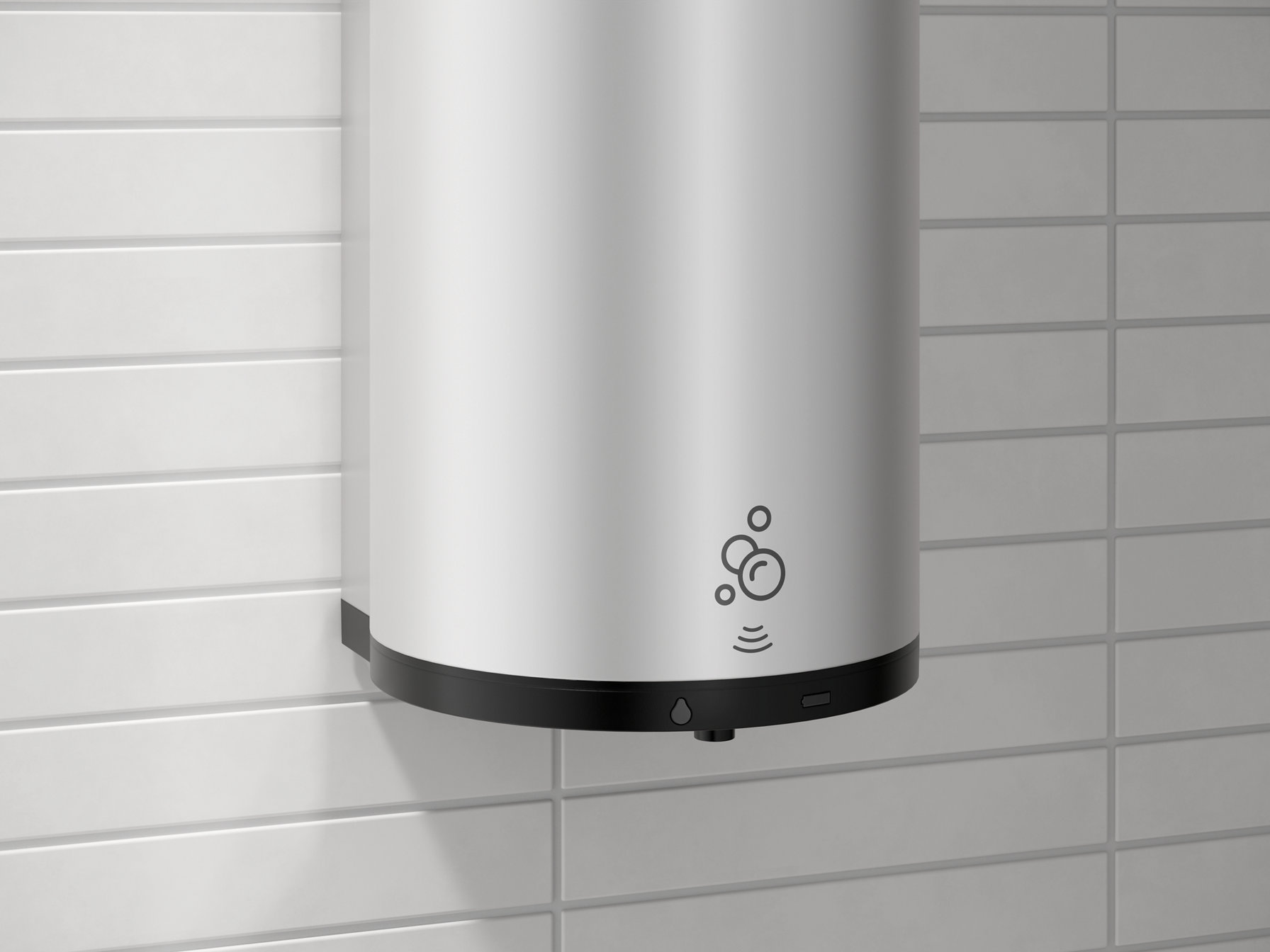 Plan soap dispenser aluminium-silver-anodised cut