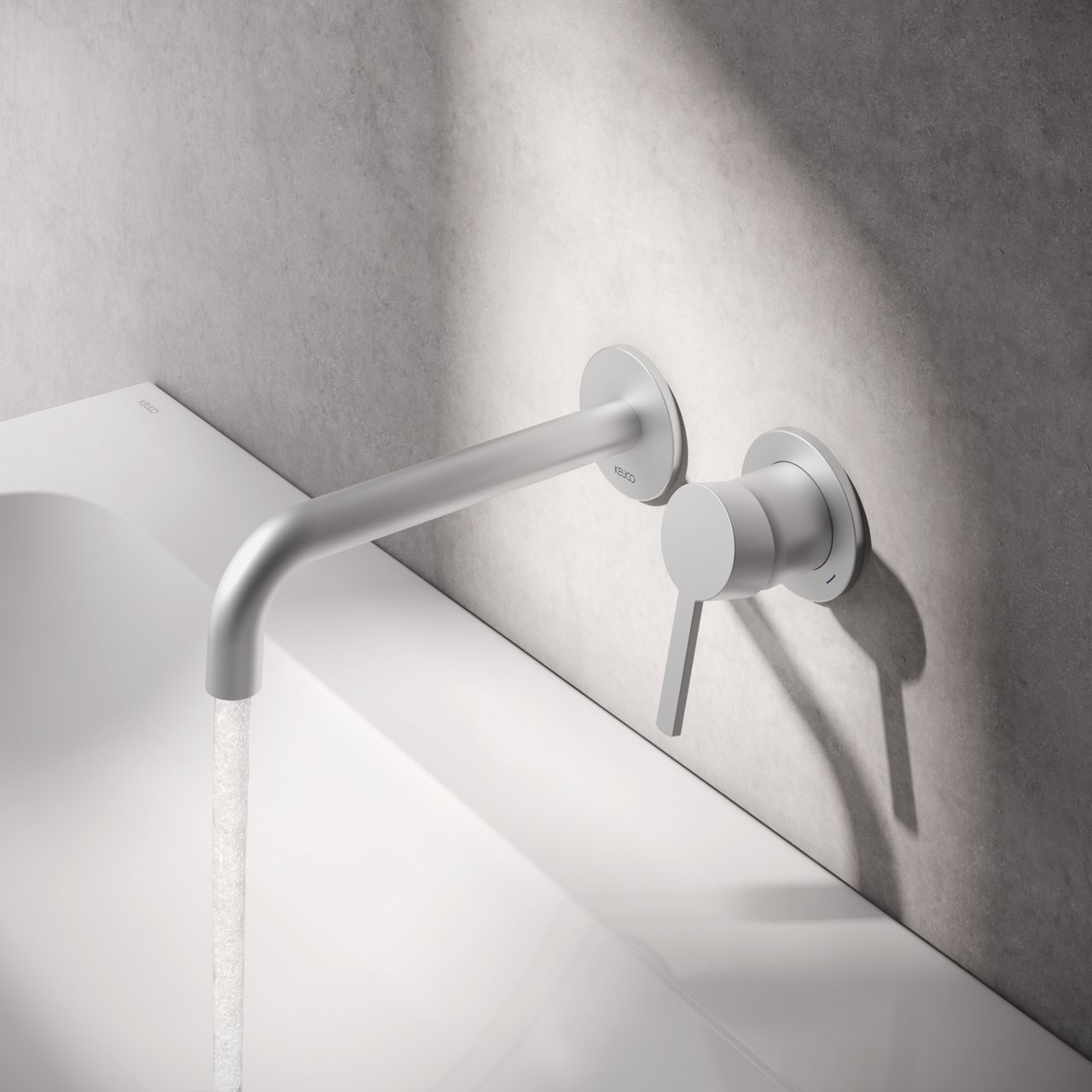 Collection Plan blue Einhebel-Waschtischmischer mit Aluminium-finish mit laufendem Wasser