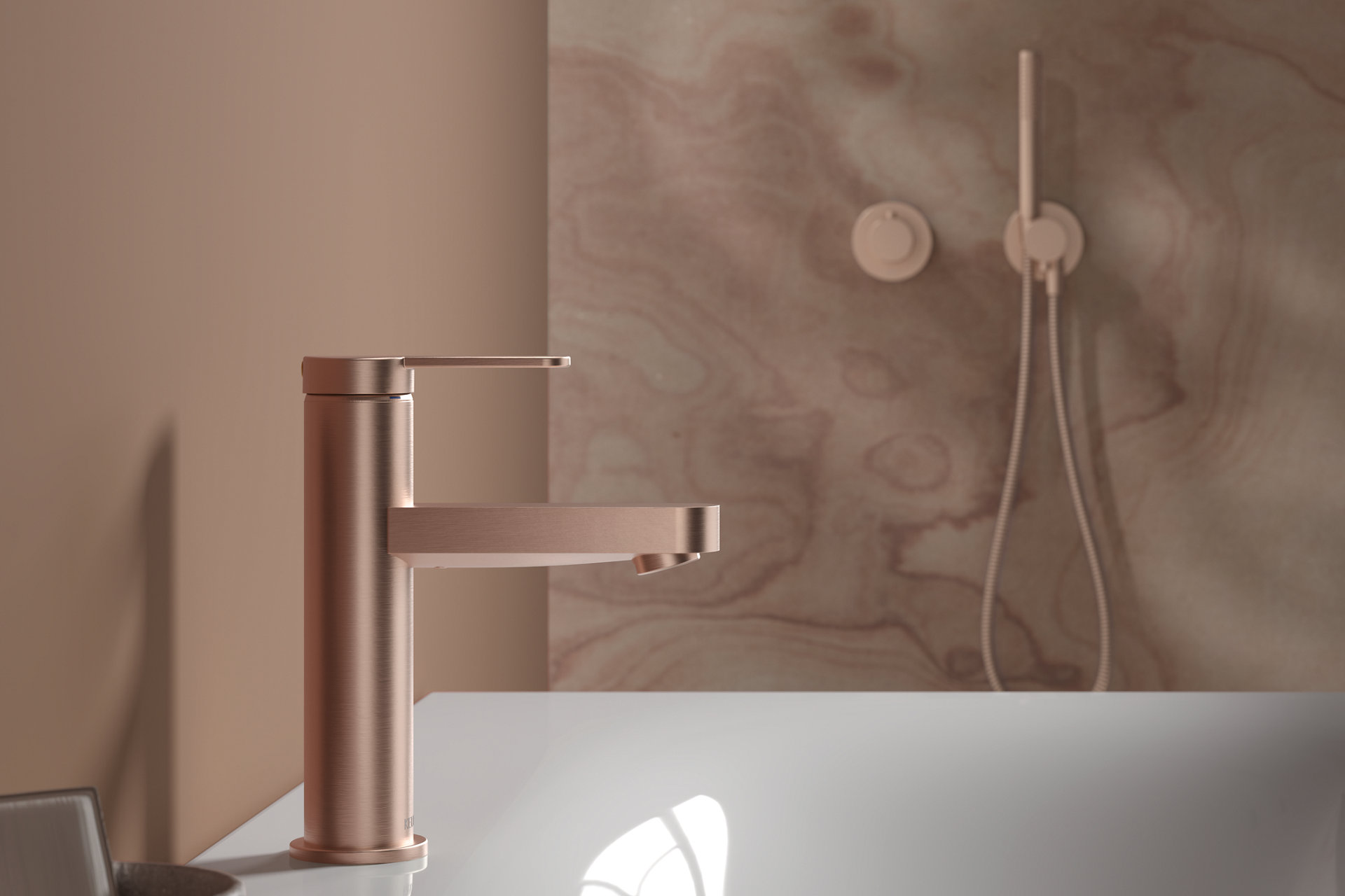 Mitigeur de lavabo à un levier IXMO en or rouge brossé