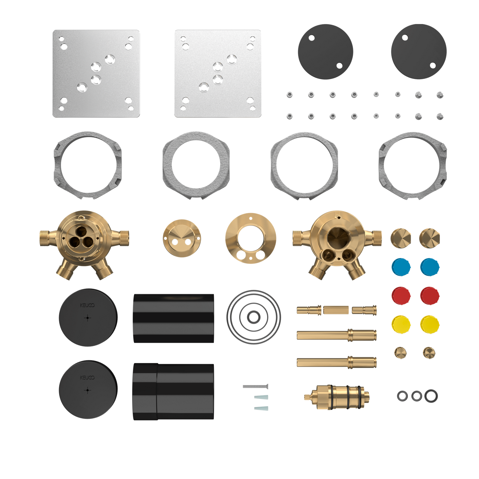 Flatlay IXMO Bauteile auf weiß