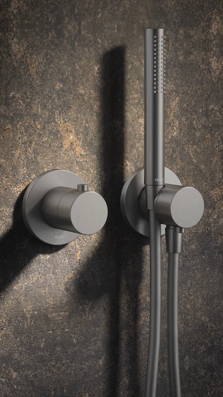 IXMO_solo mit Thermostat und Brausehalter in Edelstahl der Dusche
