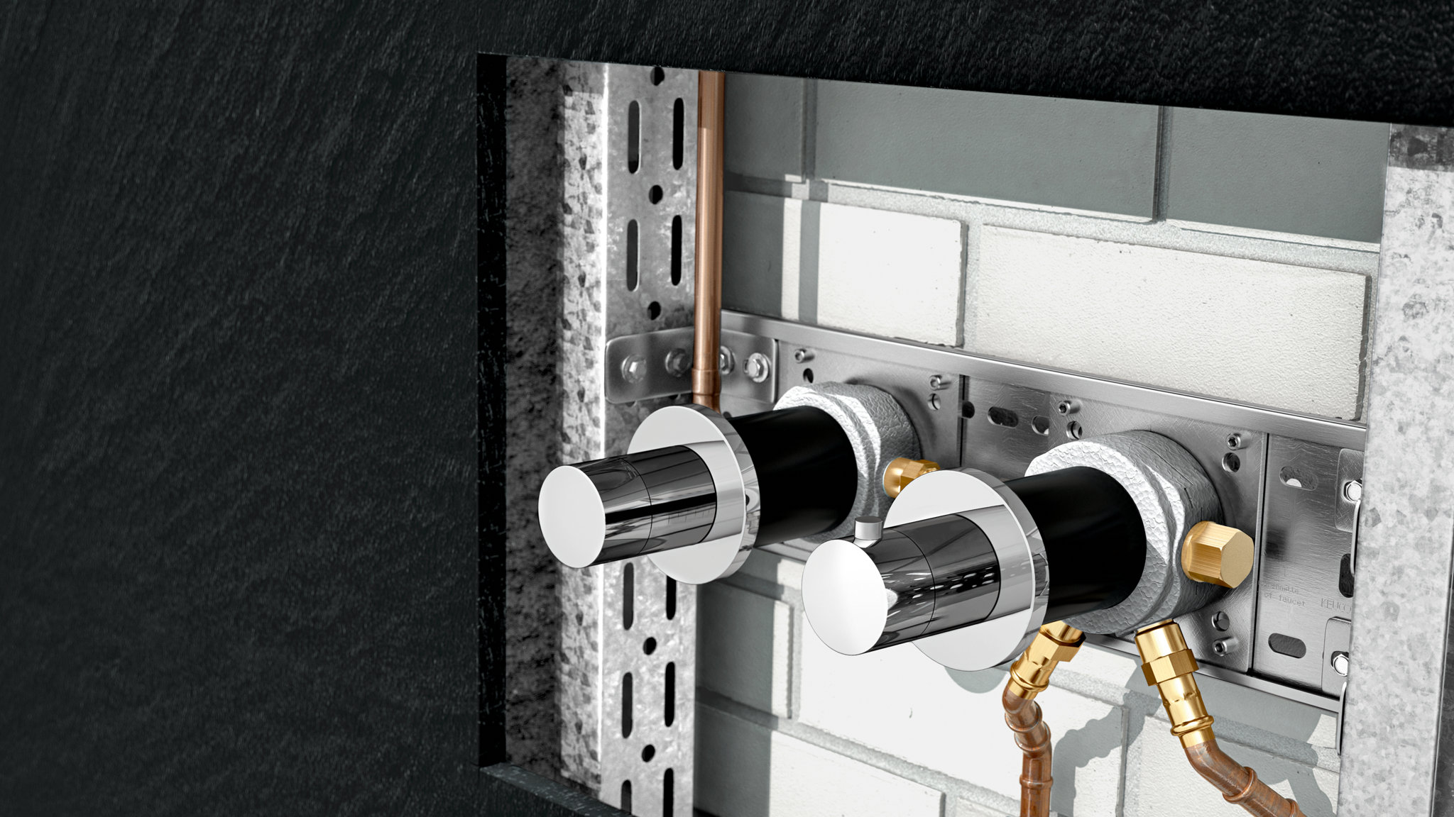 Rendering IXMO Unterputzmontage Ansicht in Wand