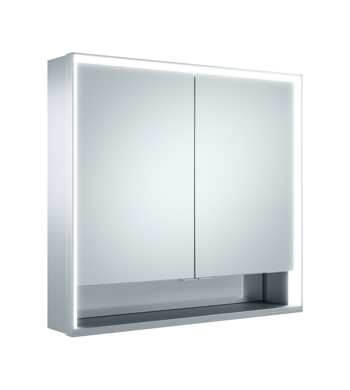 Spiegelschrank Wandvorbau 2-türig, kurze Tür