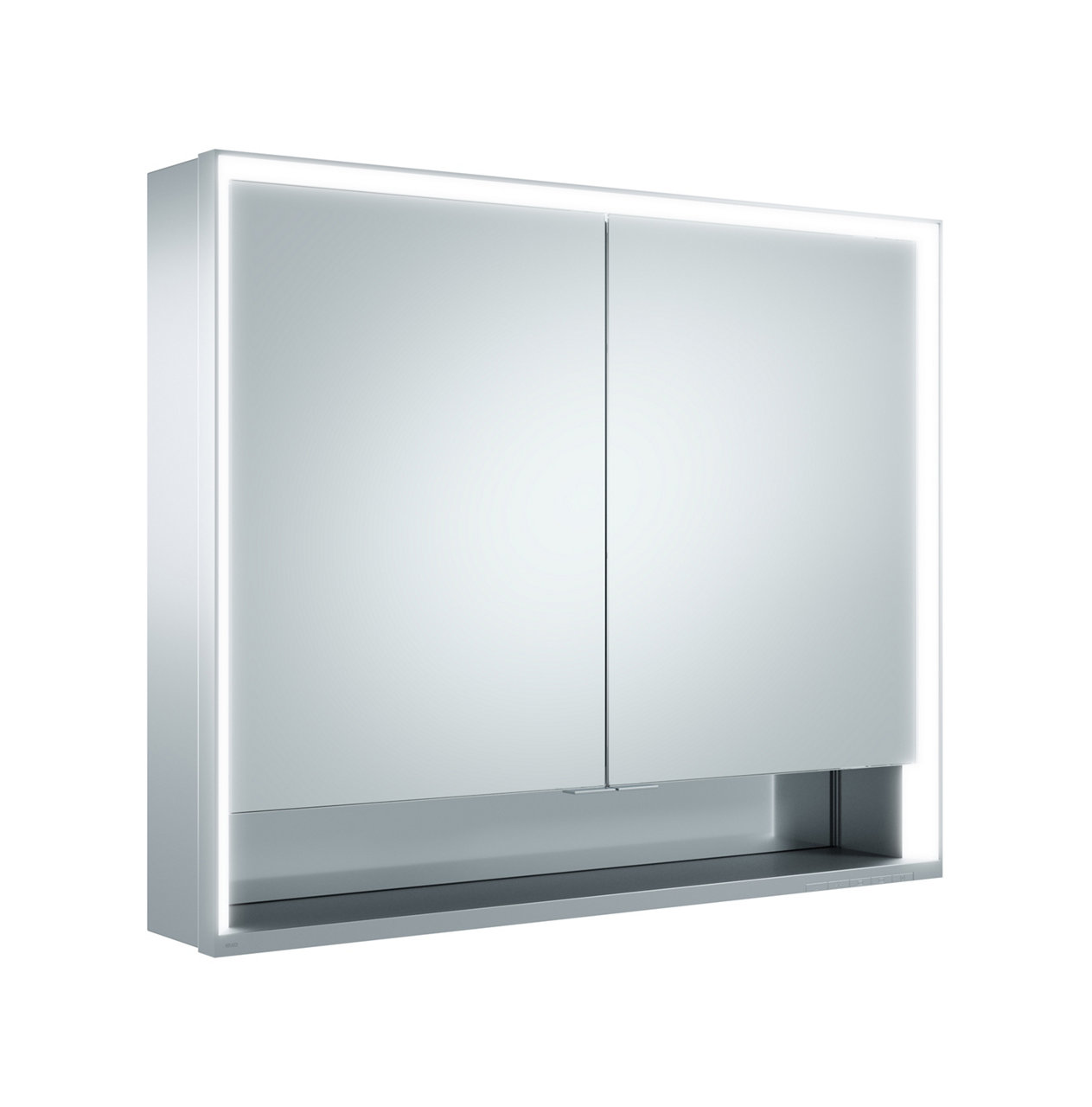 Spiegelschrank Wandvorbau 2-türig, kurze Tür