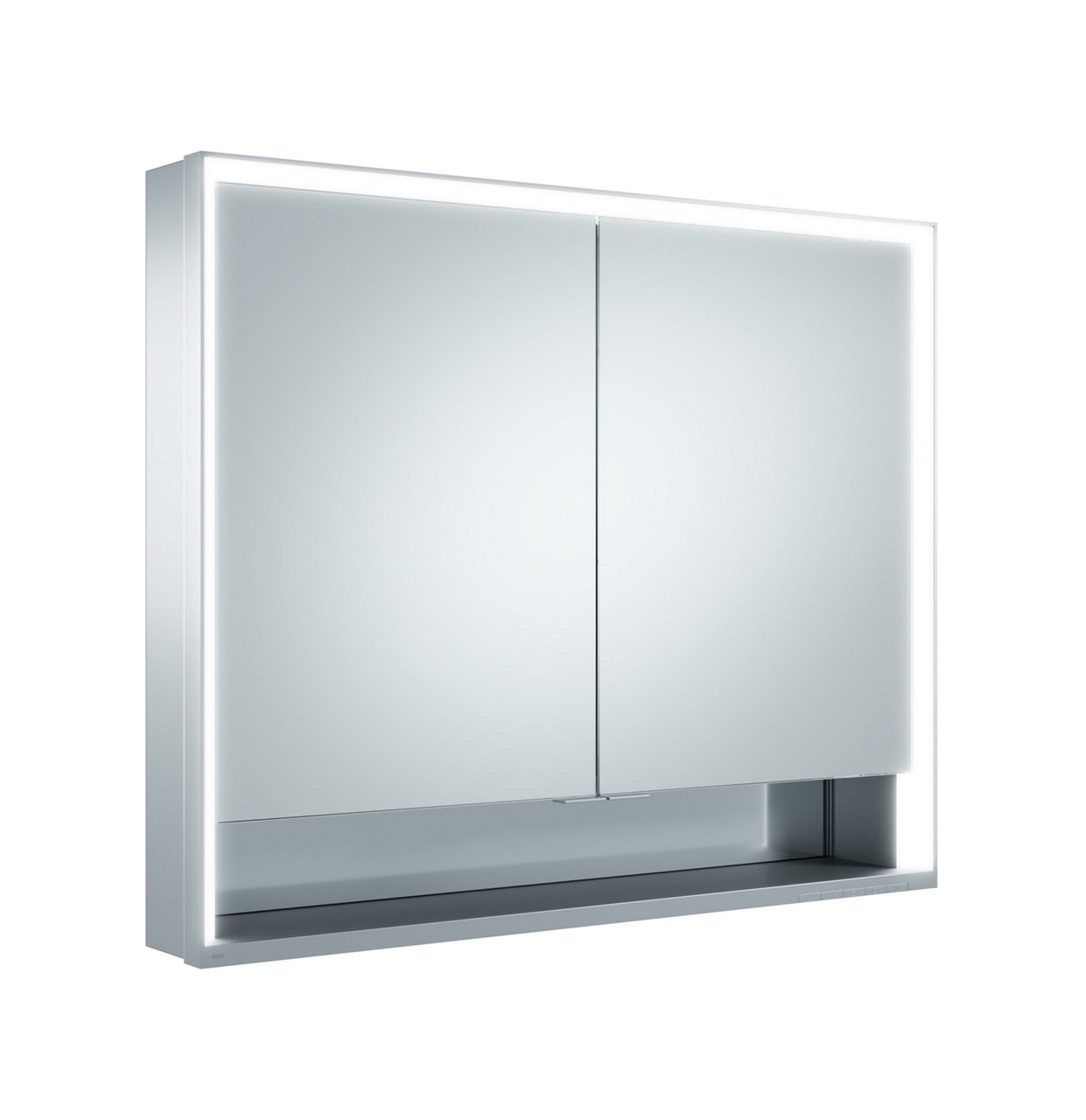 Spiegelschrank Wandvorbau 2-türig, kurze Tür