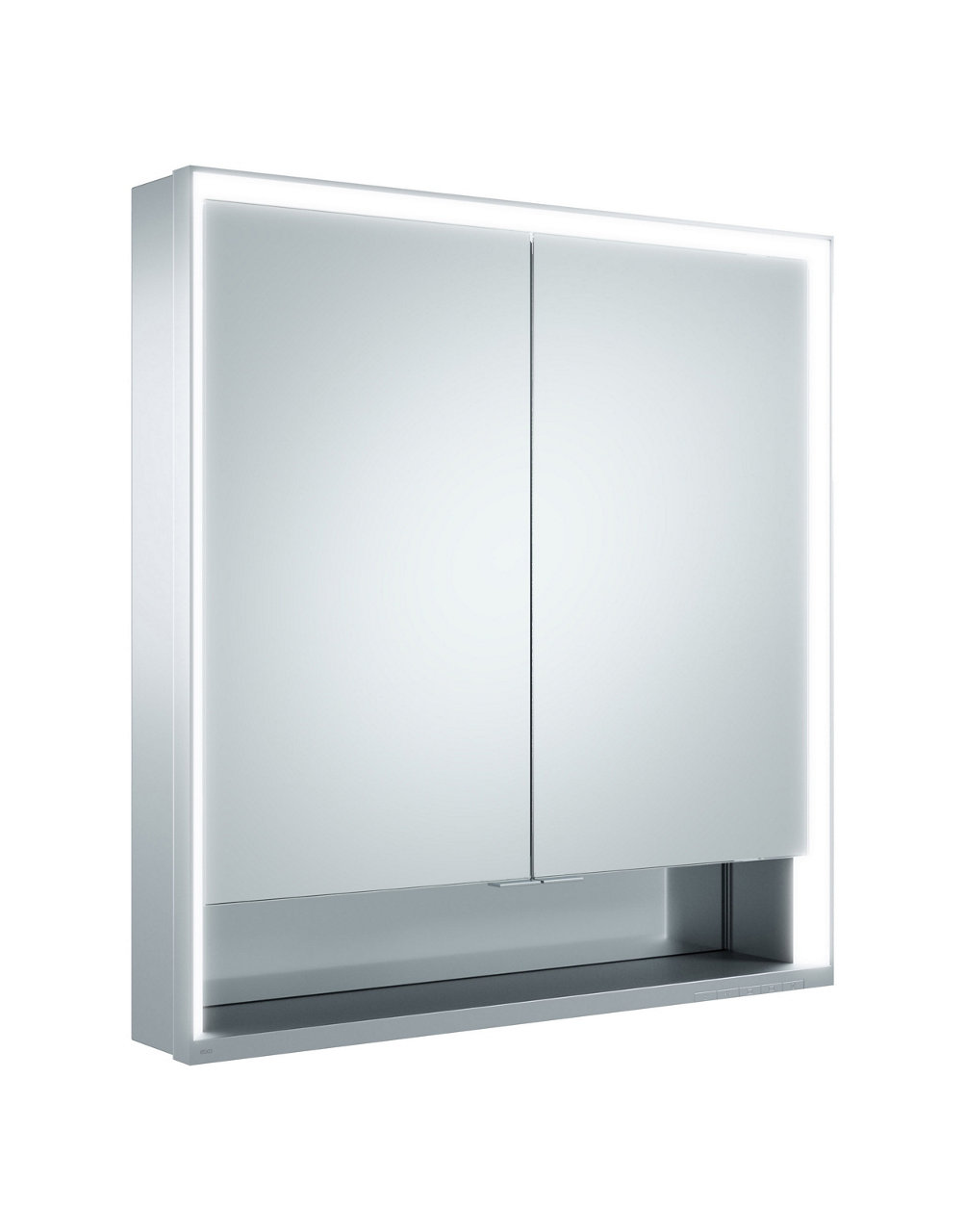 Spiegelschrank Wandvorbau 2-türig, kurze Tür