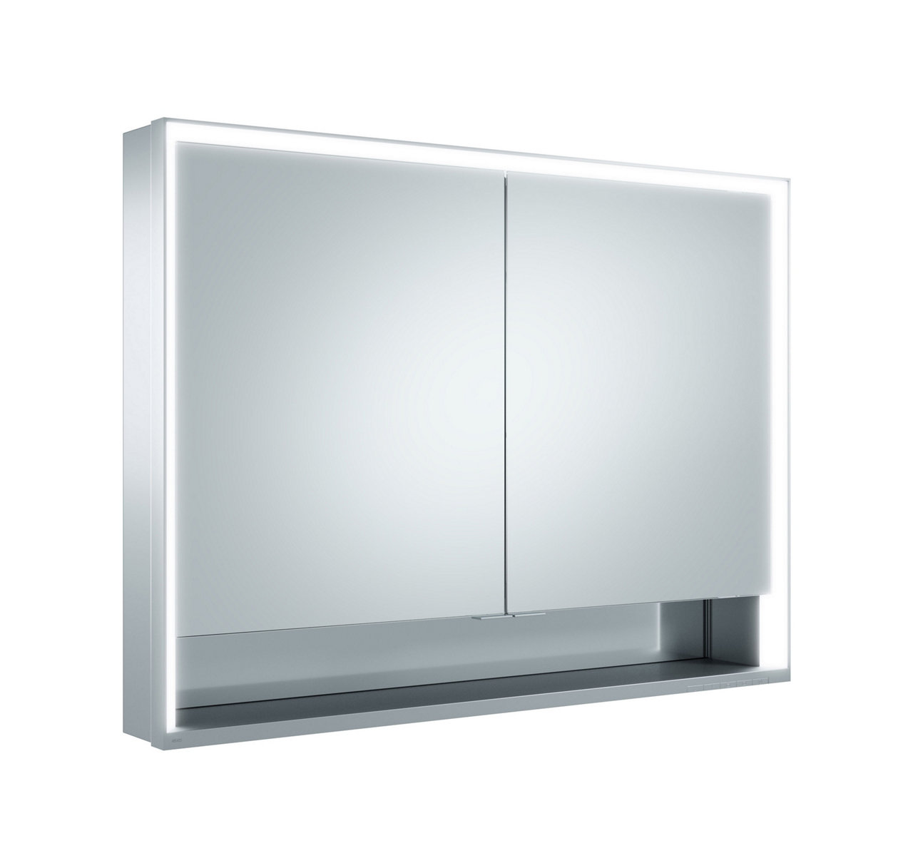 Spiegelschrank Wandvorbau 2-türig, kurze Tür