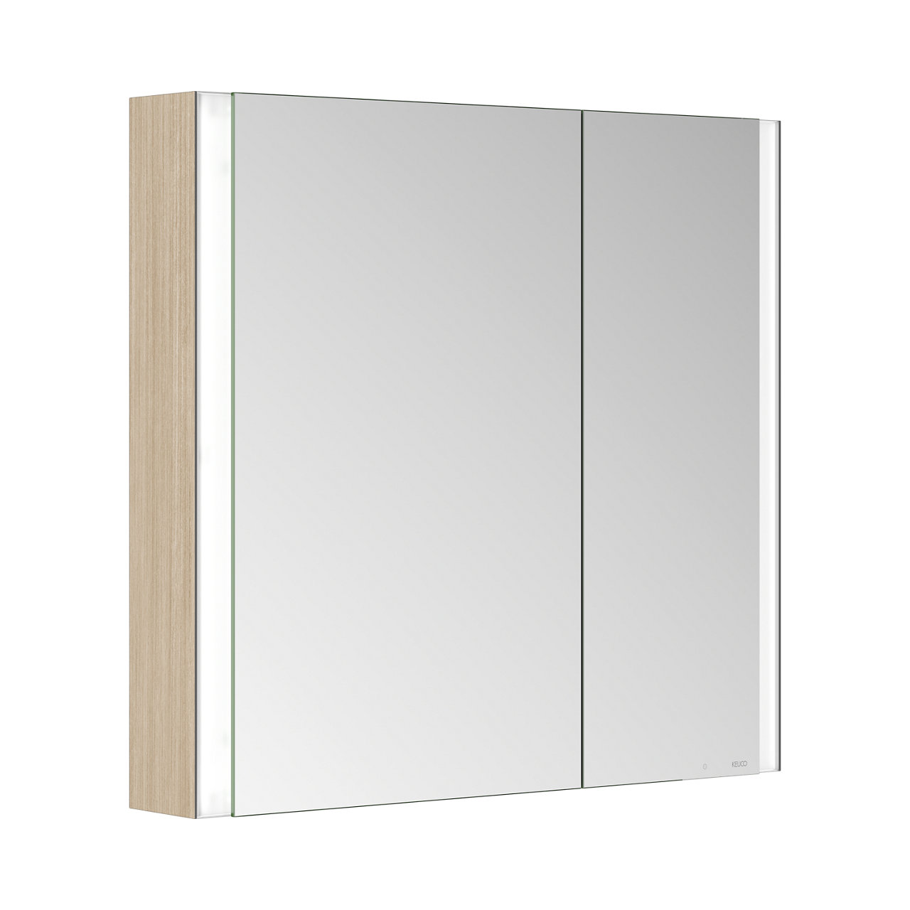 Spiegelschrank Wandvorbau 2-türig, asymmetrisch