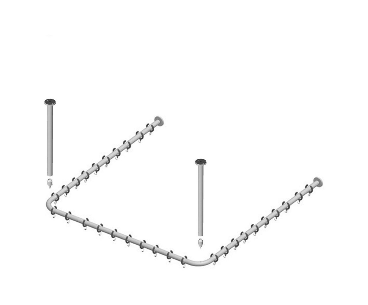 Brausevorhangstangen-Set