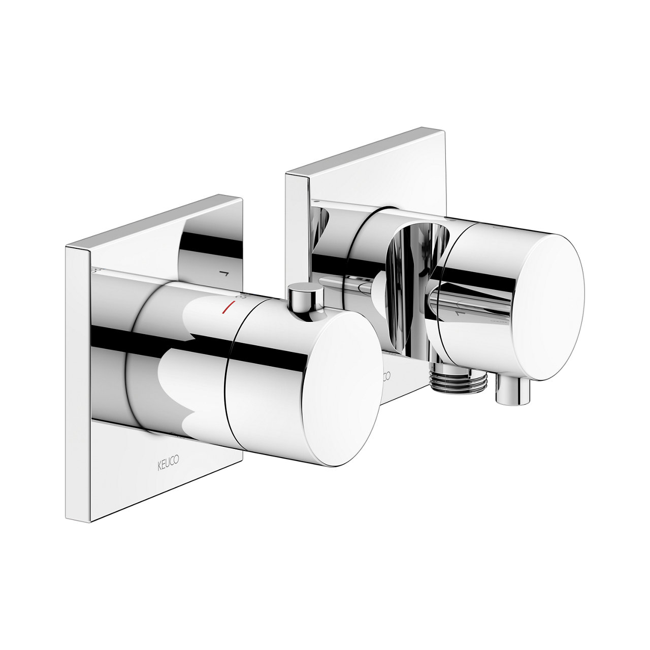 Thermostatarmatur Set Wandmontage Unterputz für 2 Verbraucher mit Schlauchanschluss und Brausehalter