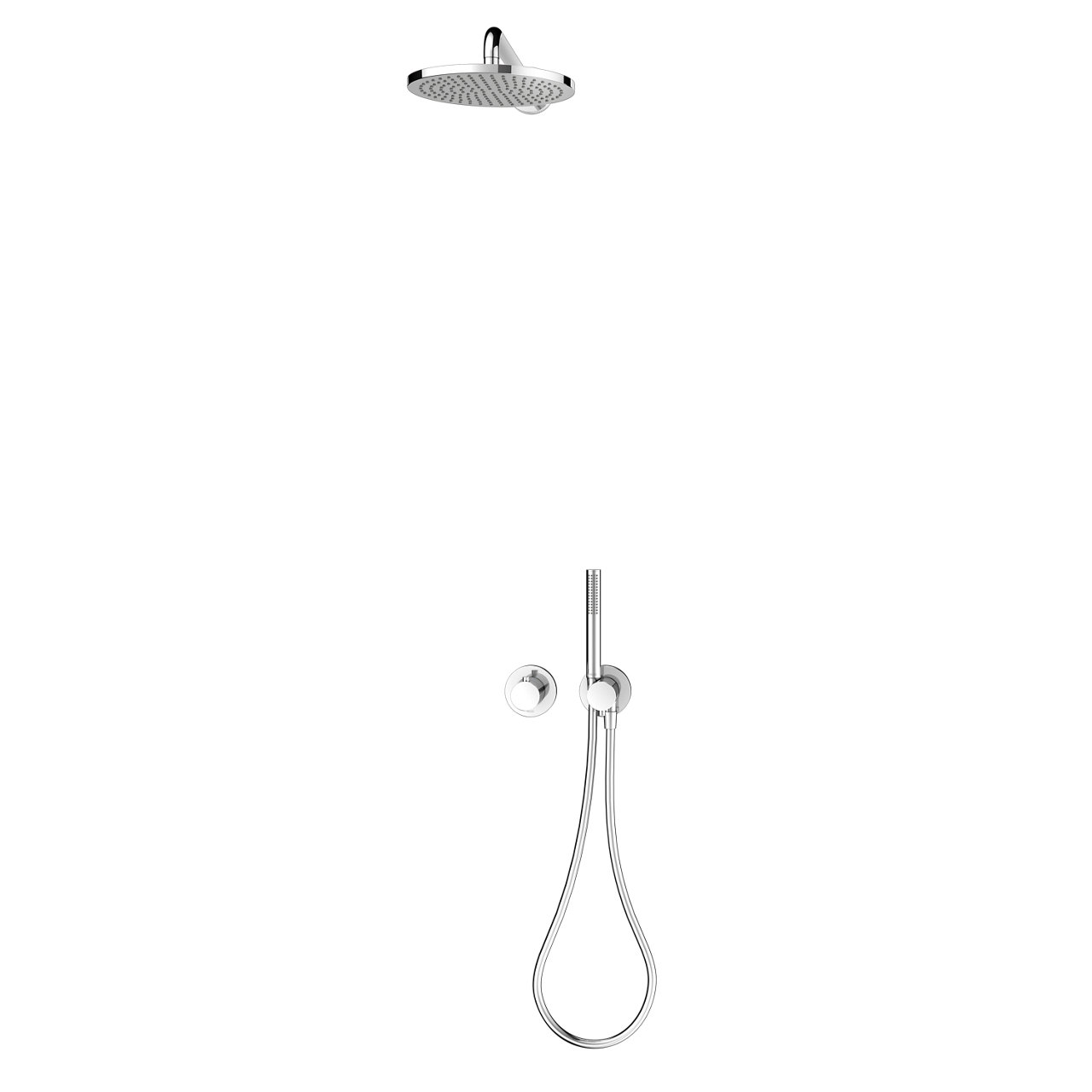 Brause-Set 7 Thermostatarmatur für 2 Verbraucher mit Brausehalter und Kopfbrause