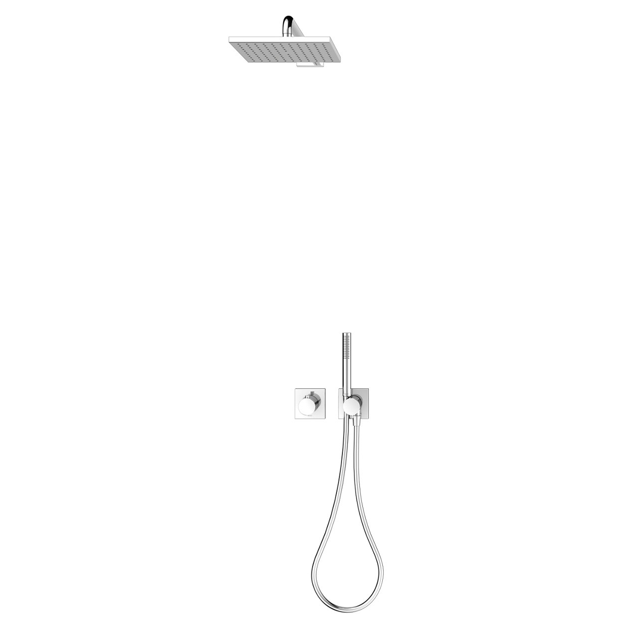 Brause-Set 8 Thermostatarmatur für 2 Verbraucher mit Brausehalter und Kopfbrause