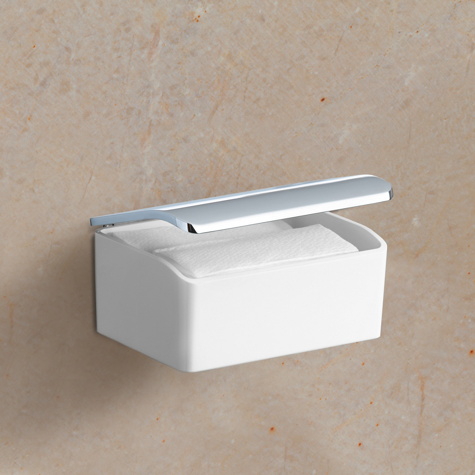 Elegance Feuchtpapierbox mit Tüchern, an der Wand montiert