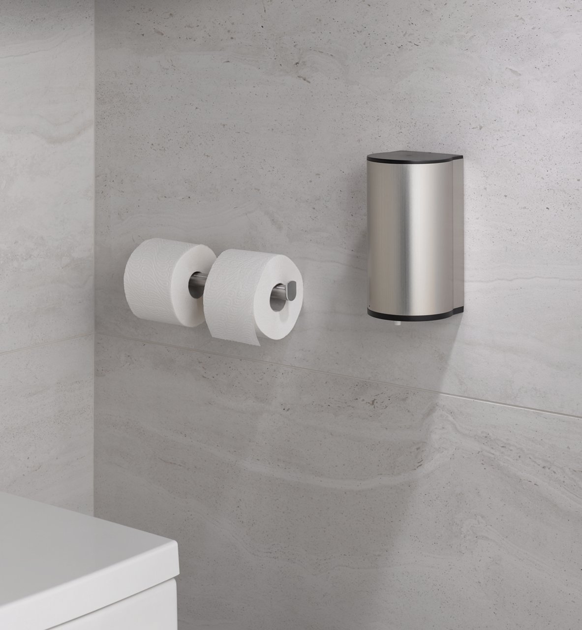 Collection Plan Desinfektionsmittelspender und Doppel-Toilettenpapierhalter
