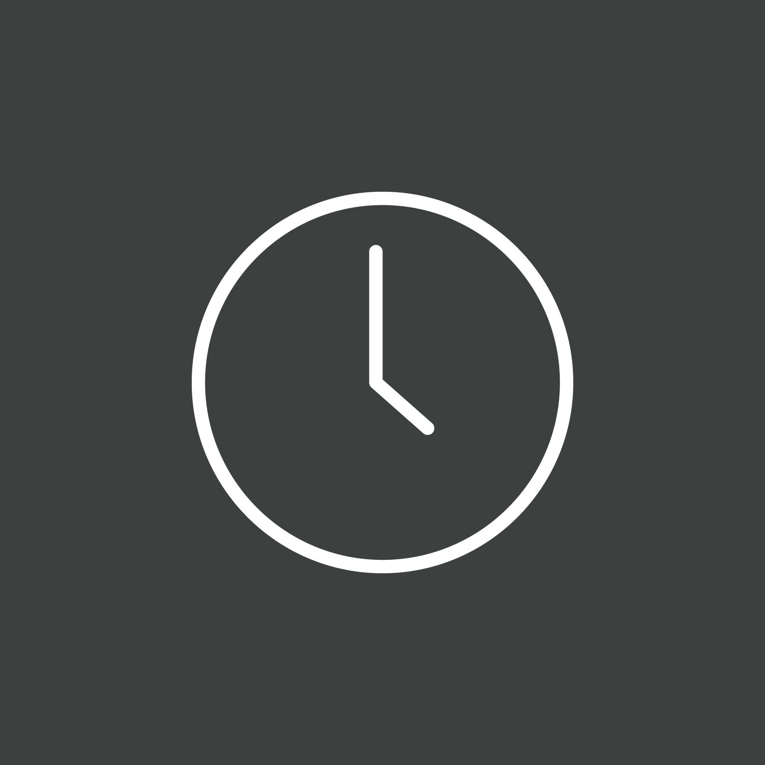 Icon weiß auf grau zuverlässige Terminabsprache und -einhaltung