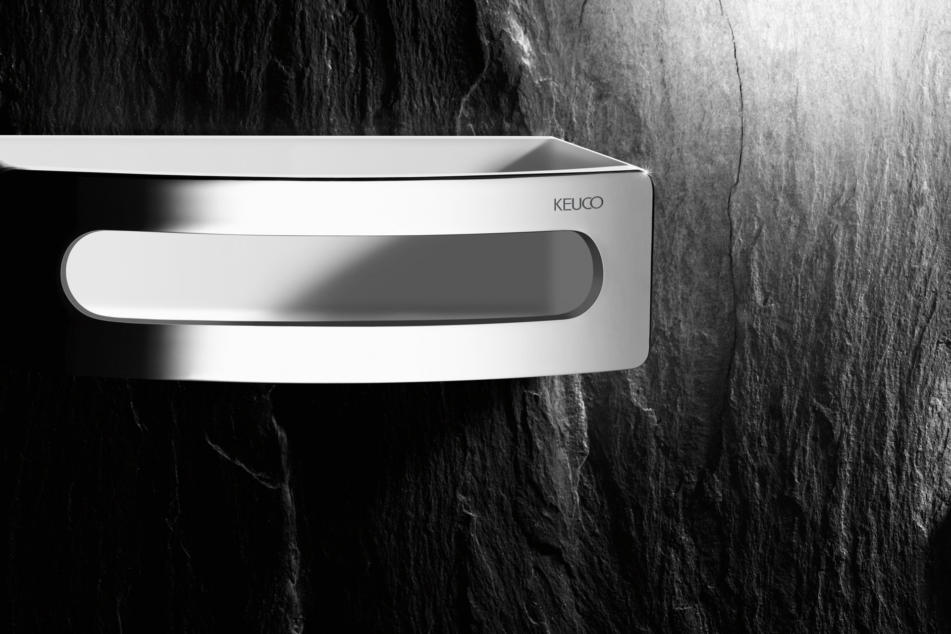 Detailaanzicht Elegance douchekorf met KEUCO-logo