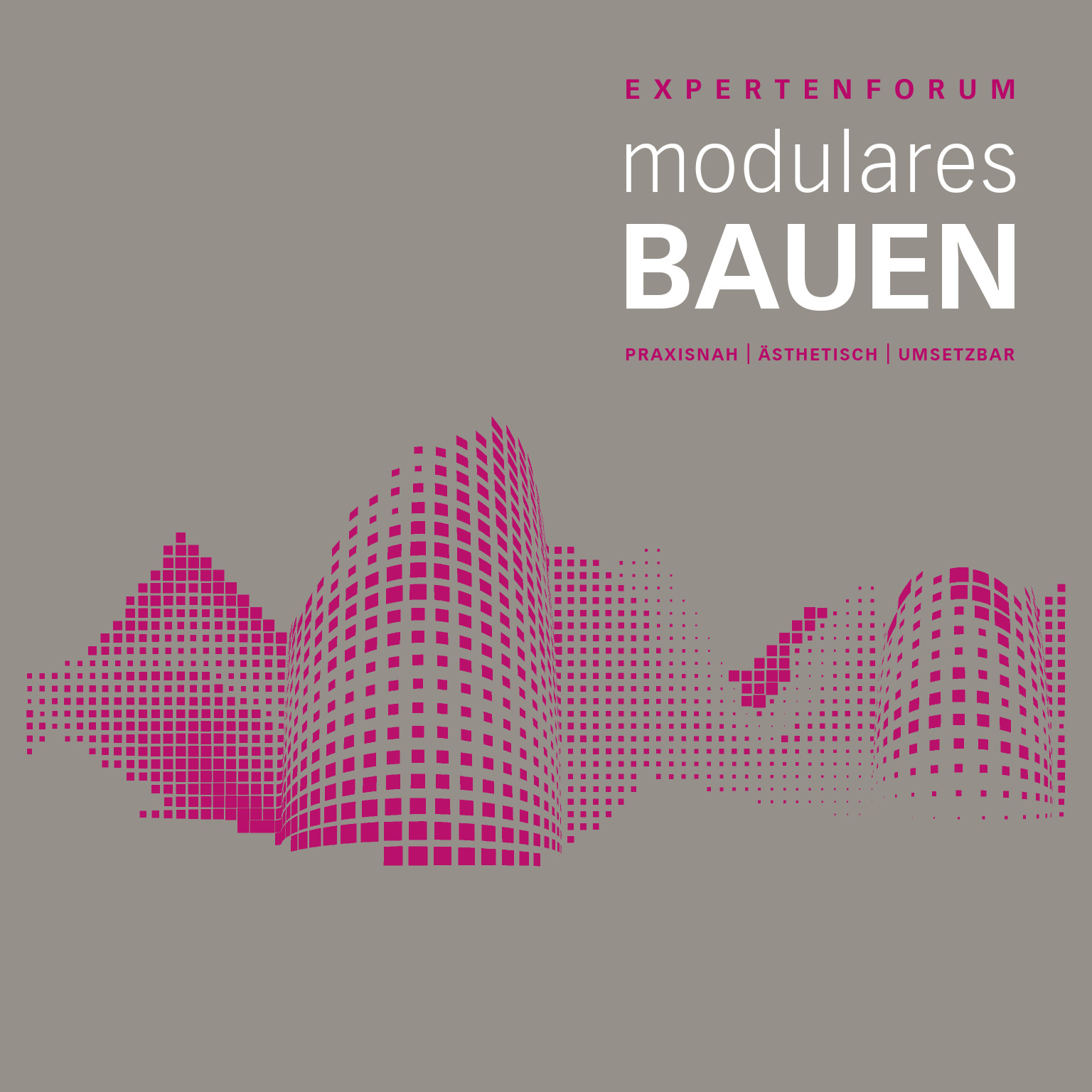 Modulares Bauen Logo auf braunem Grund quadratisch