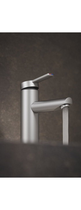 PLAN BLUE single lever washbasin mixer in aluminium