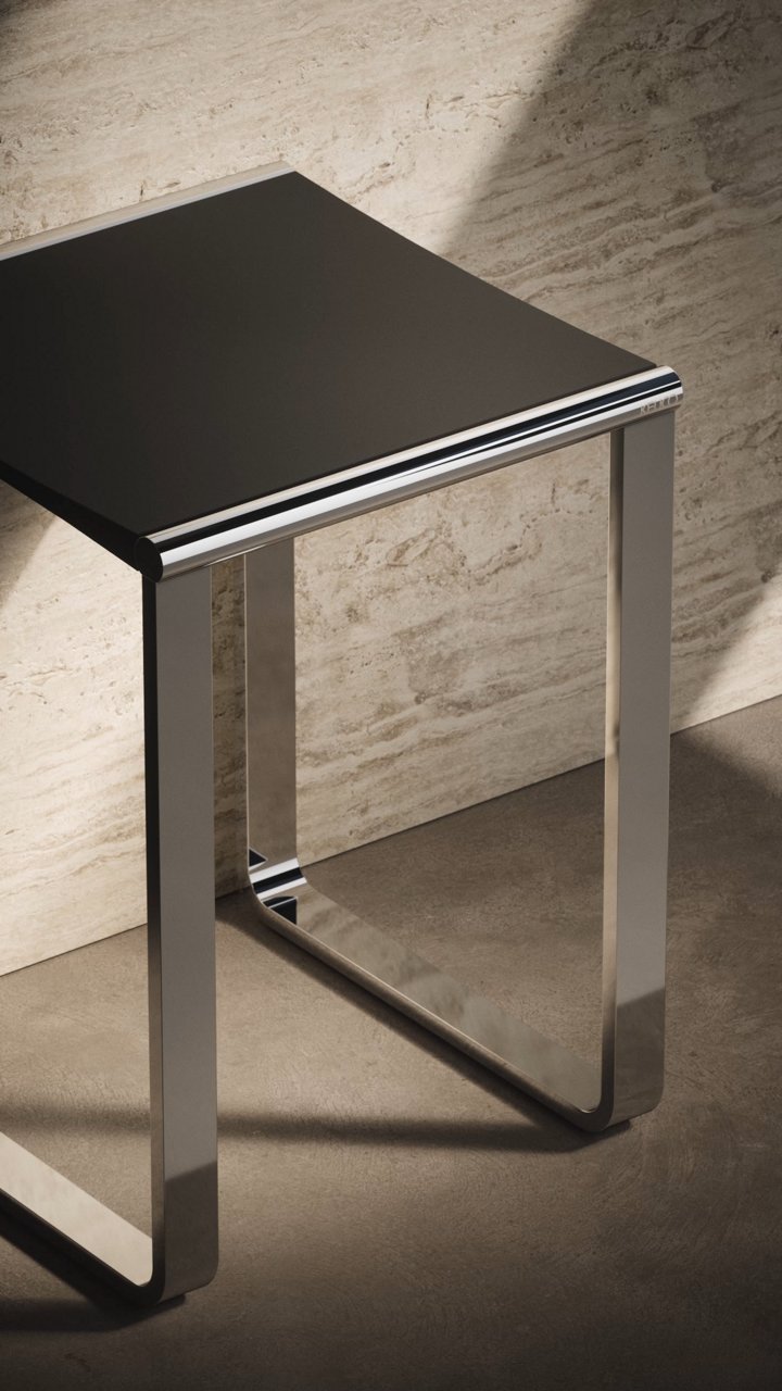 PLAN CARE Hocker mit schwarzer Sitzfläche