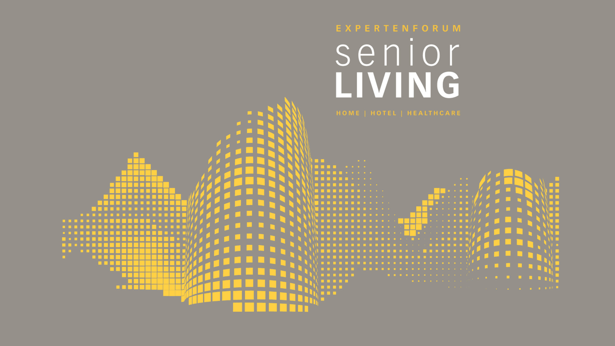 Senior Living Logo auf braunem Grund