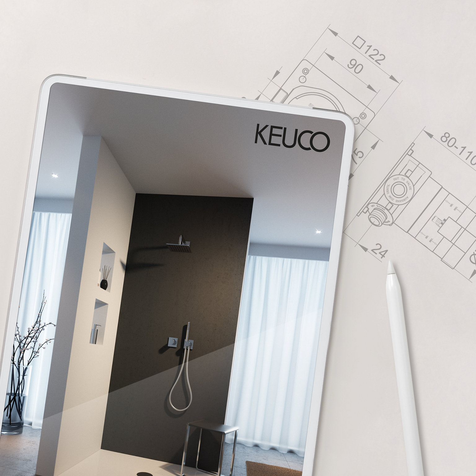 KEUCO IXMO Planer in Tablet Mockup