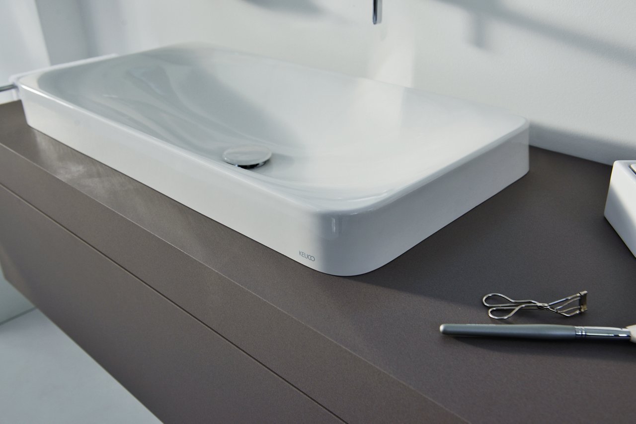 EDITION 400 keramische inbouwwastafels met keramische afvoerplug